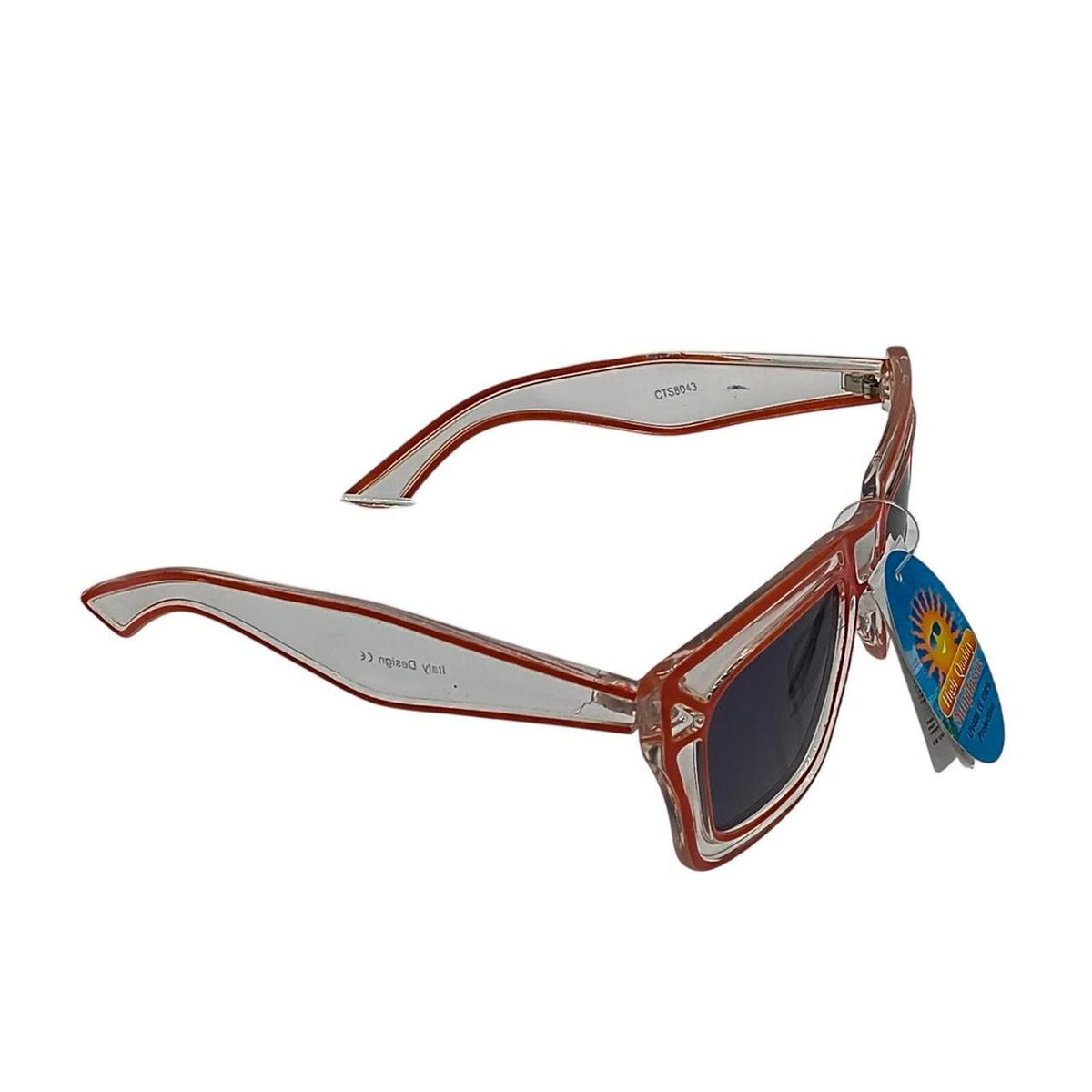 Orange and clear sunglasses with blue lenses - Danisak