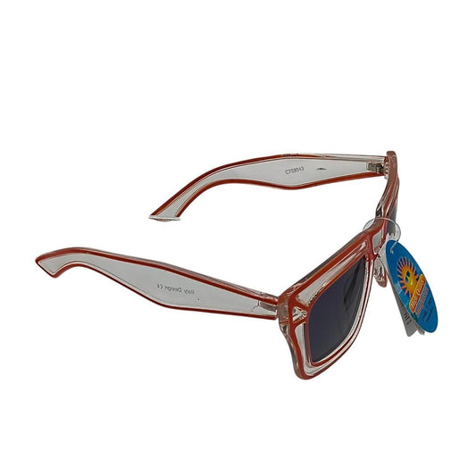 Orange and clear sunglasses with blue lenses - Danisak
