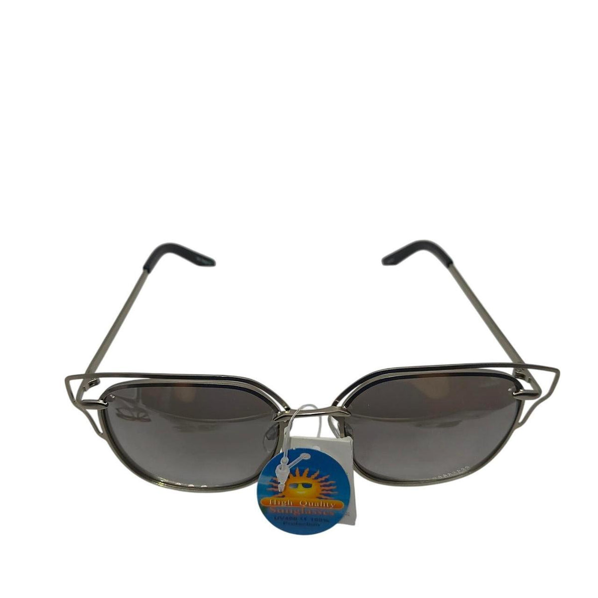 Silver metal frame sunglasses with gray lenses - Danisak