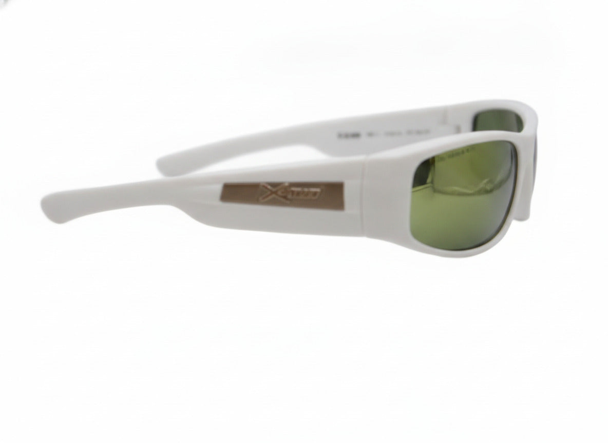 712  X-Sportz White Frame Sunglasses with Mirrored Orange and Green Lenses - Danisak