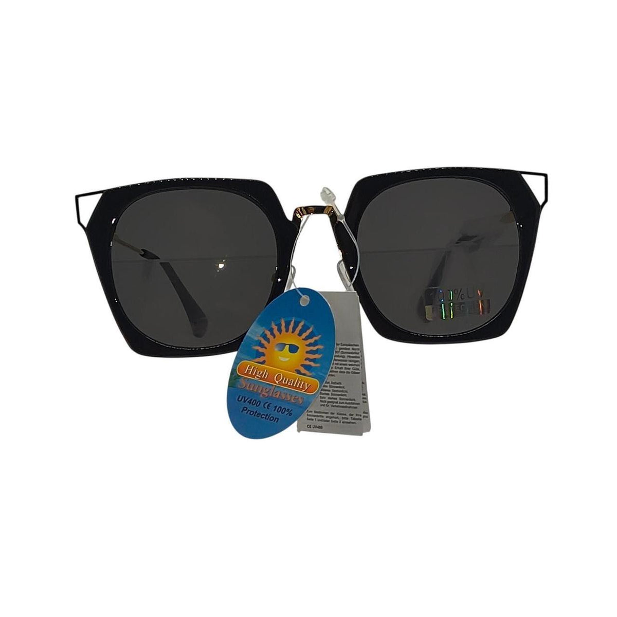 322 Black/gold square sunglasses with gold accents - Danisak