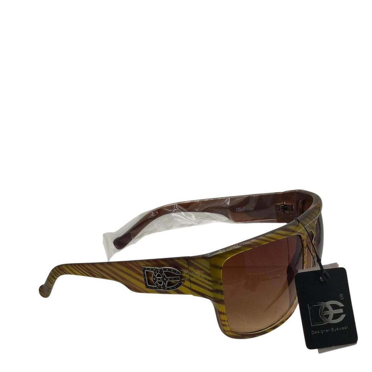 632 Designer Eyewear sunglasses with yellow and brown striped pattern - Danisak