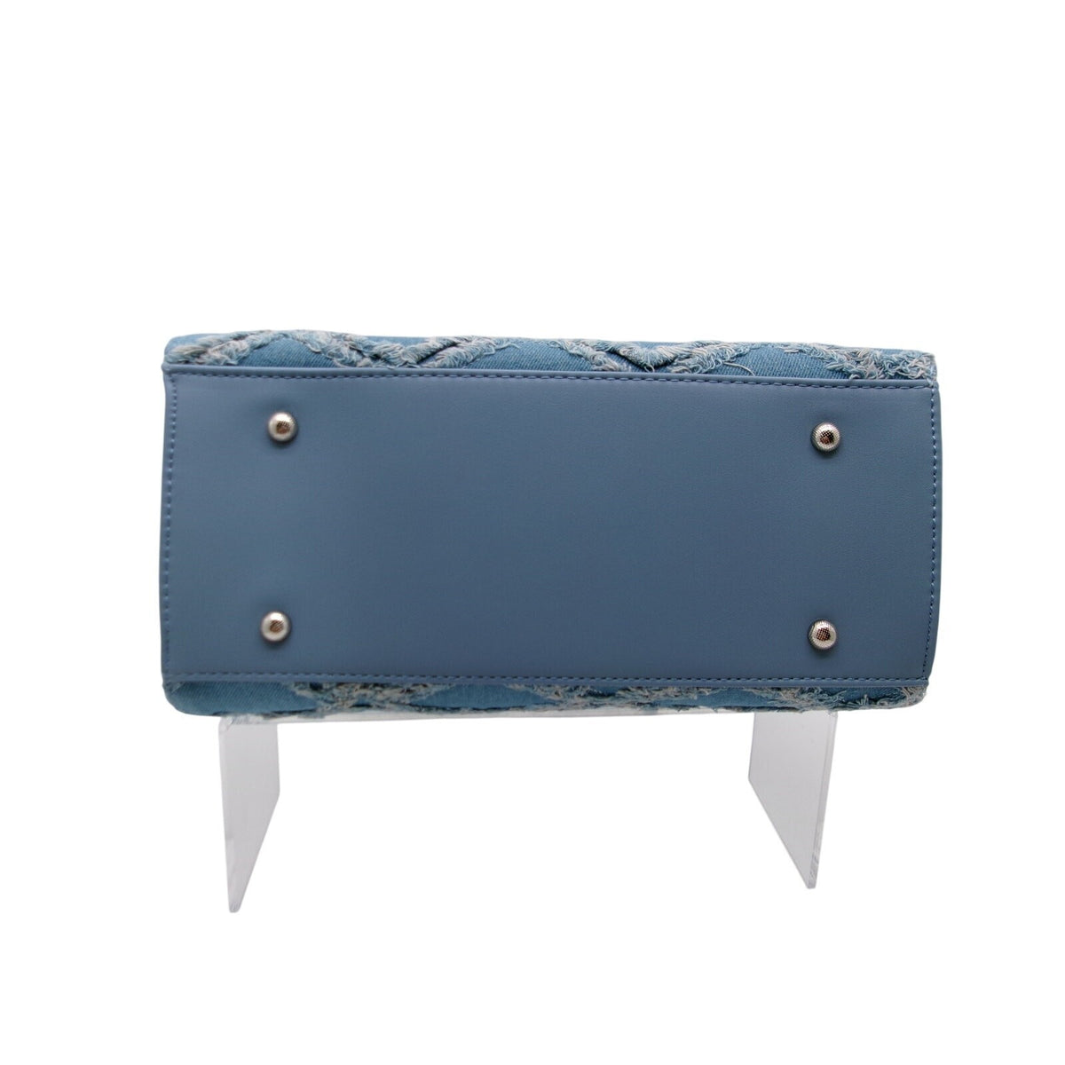 Izzy & Ali Blue Denim Quilted Top Handle Bag