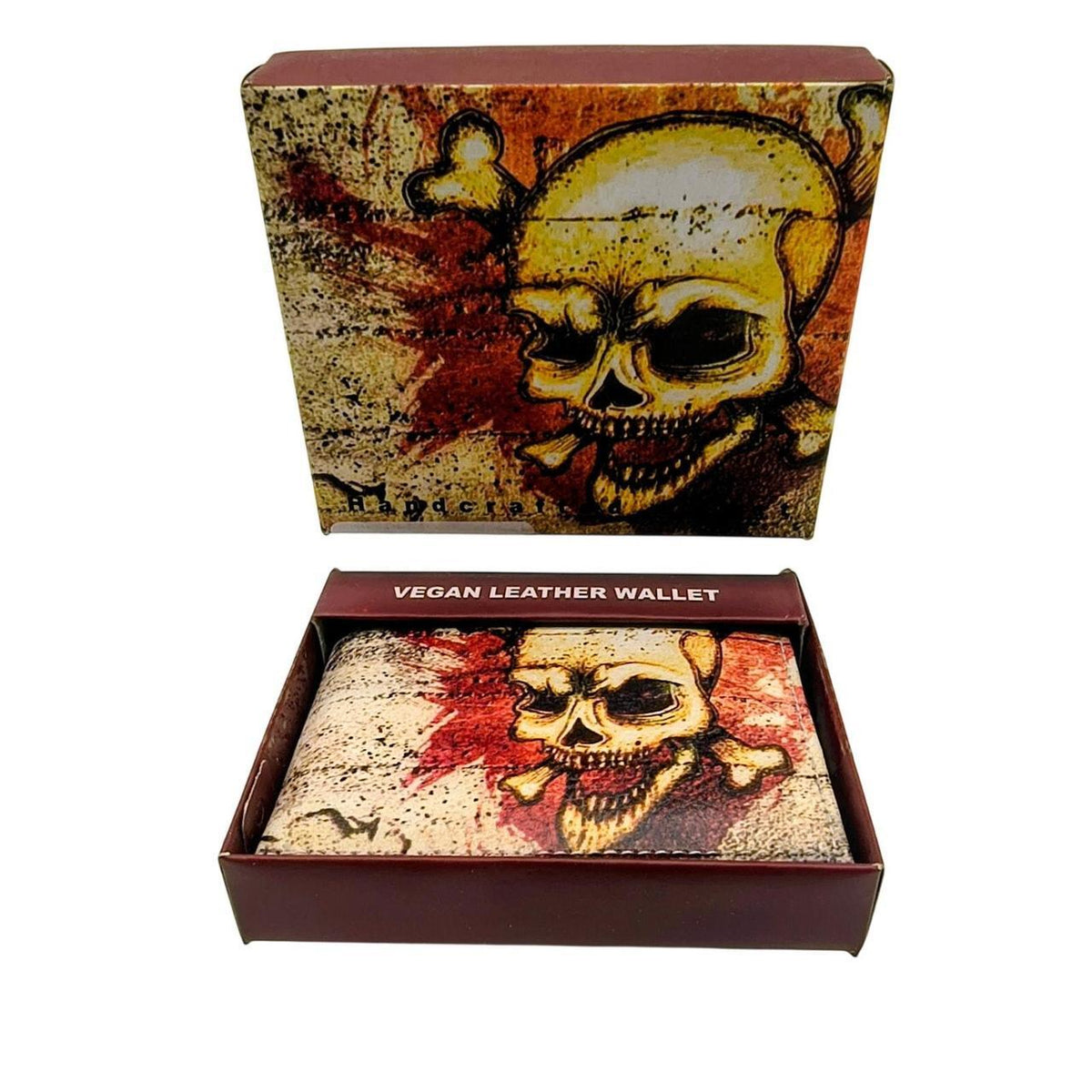 Unbranded Vegan Leather Skull Print Wallet in Gift Box - Danisak