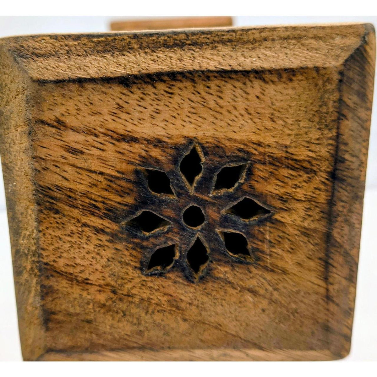 Hand-Carved Wooden Incense Burner Tower with Intricate Design - 11 Inch Brown - Danisak
