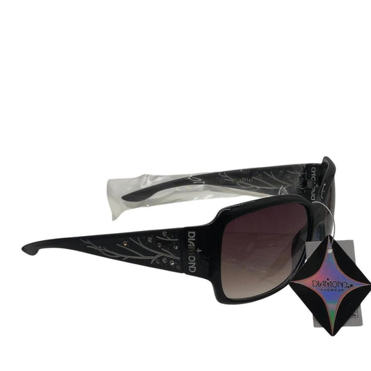 631 Diamond Eyewear black sunglasses with rhinestones and gray gradient lenses - Danisak