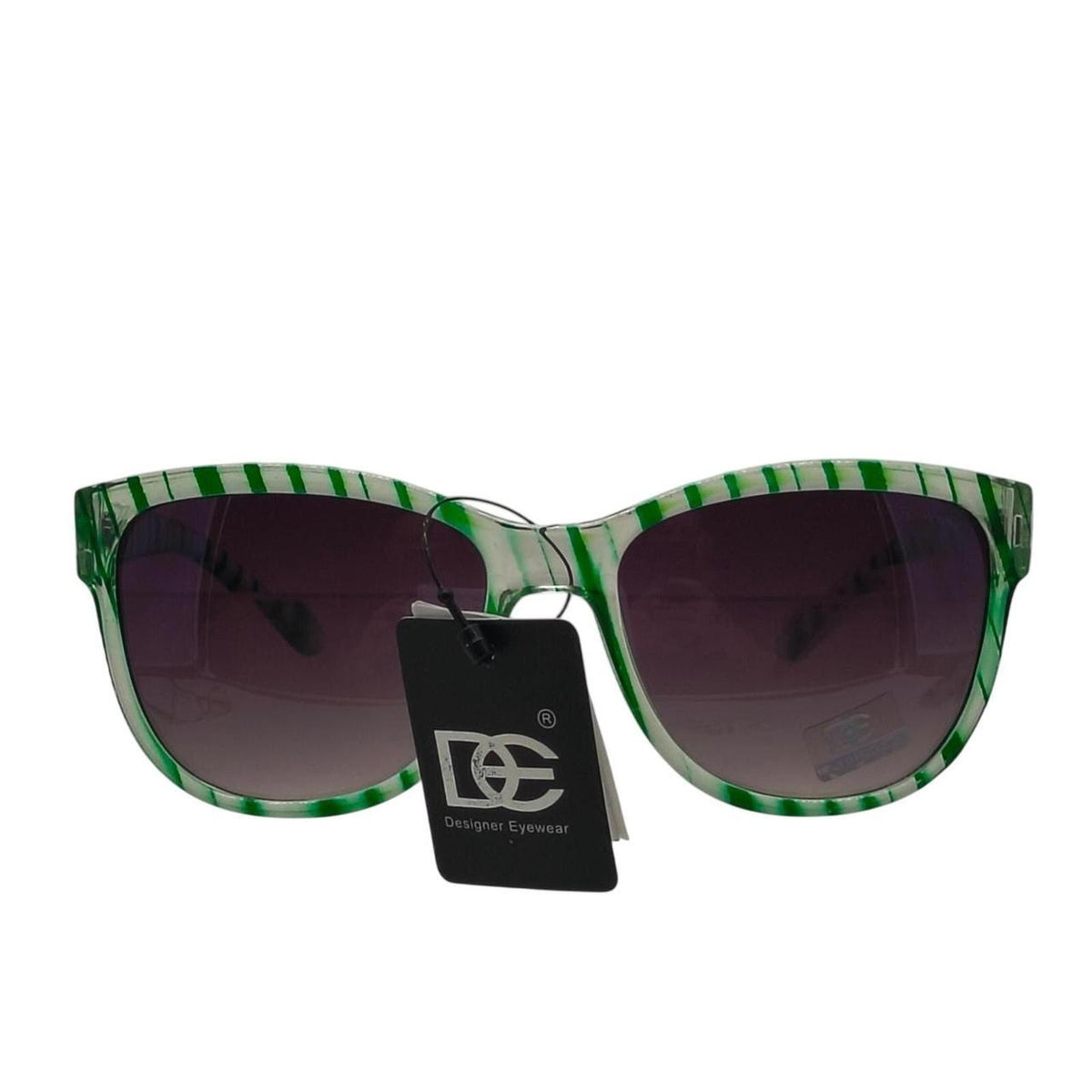 605 Green and white striped sunglasses with a retro vibe - Danisak