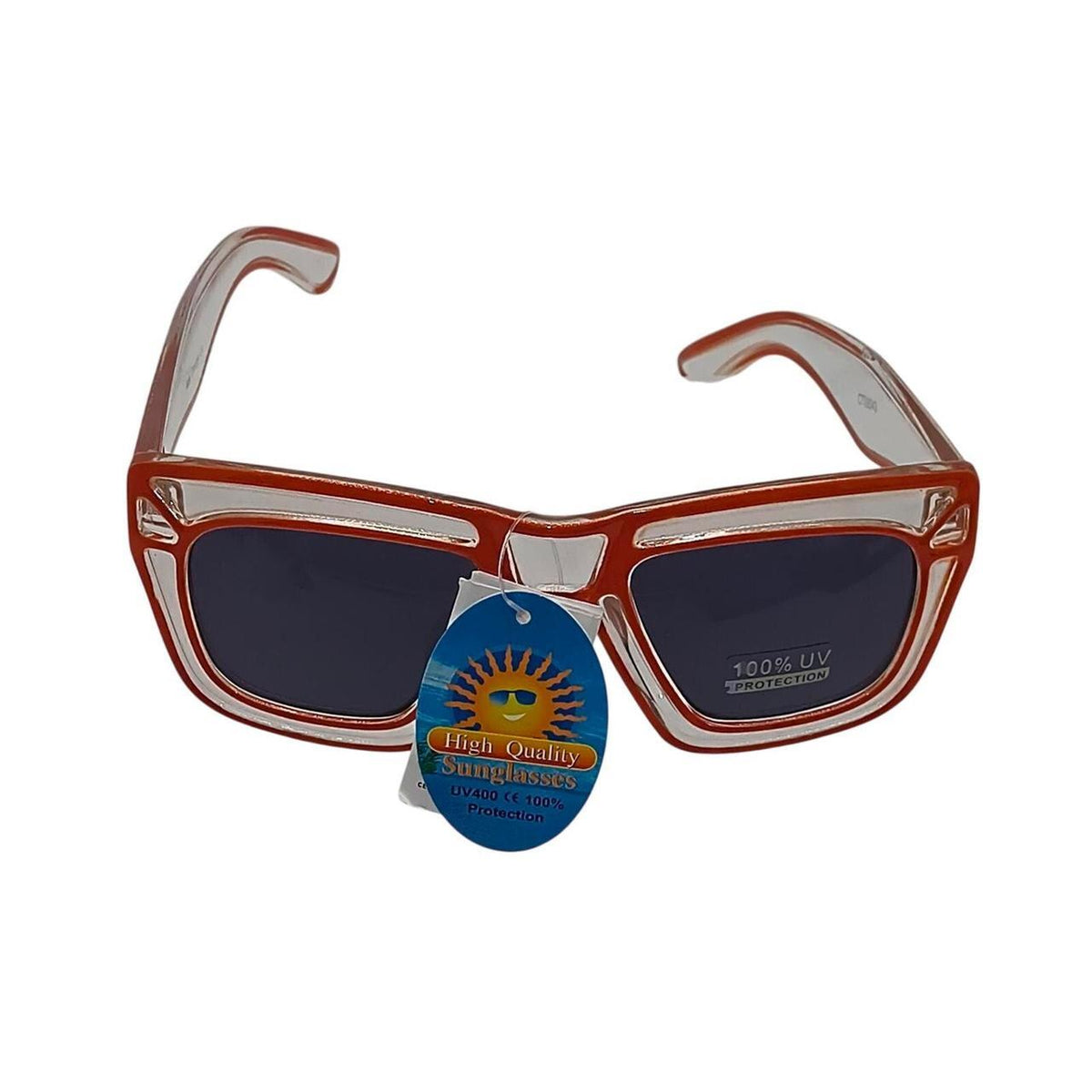 Orange and clear sunglasses with blue lenses - Danisak