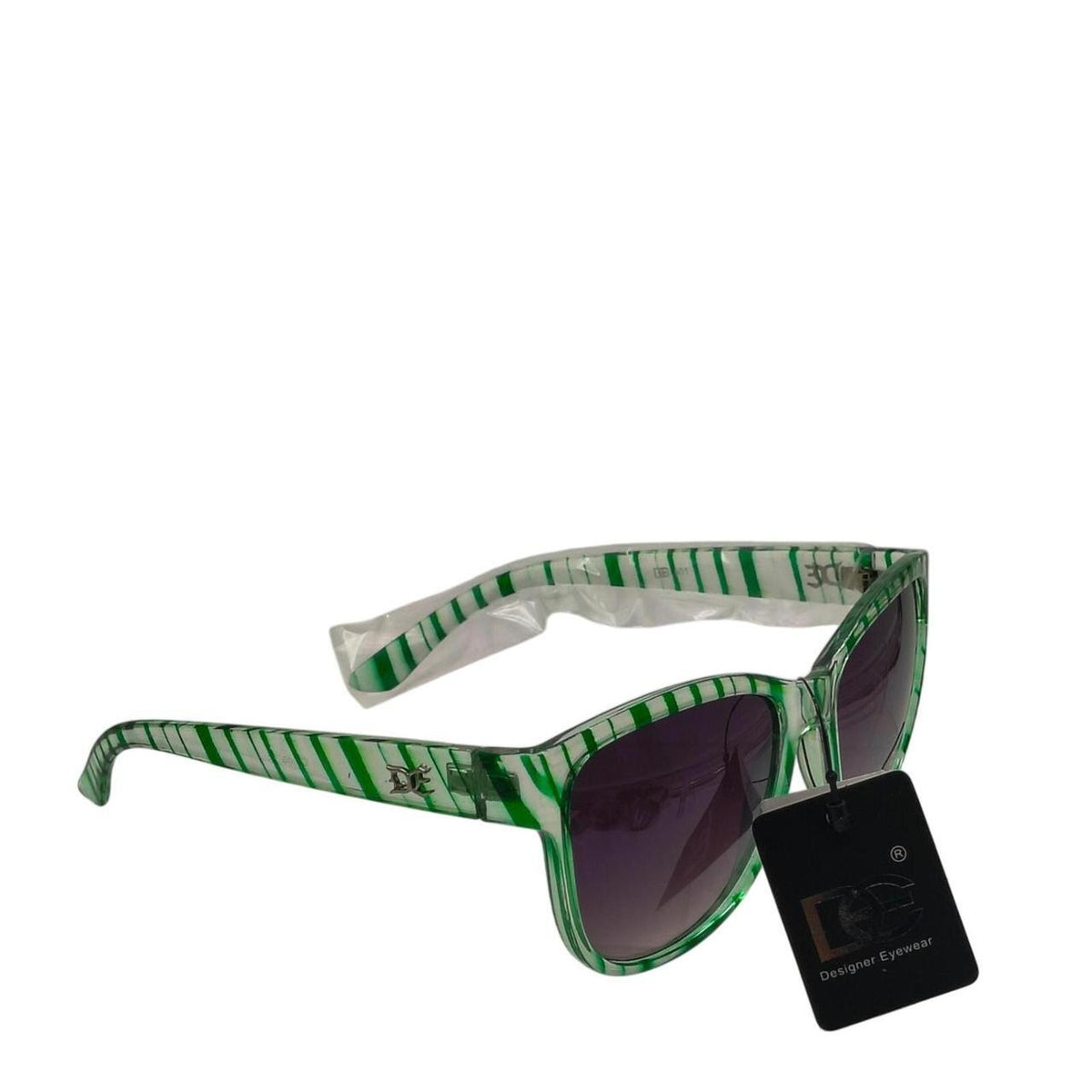 605 Green and white striped sunglasses with a retro vibe - Danisak