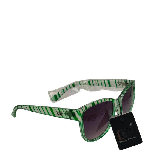 605 Green and white striped sunglasses with a retro vibe - Danisak