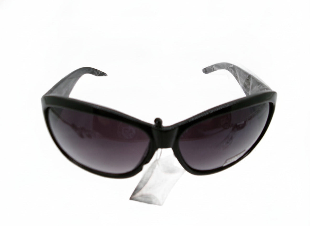 702 Diamond Eyewear Women's Black Sunglasses with Pink Floral Embellishments - Danisak