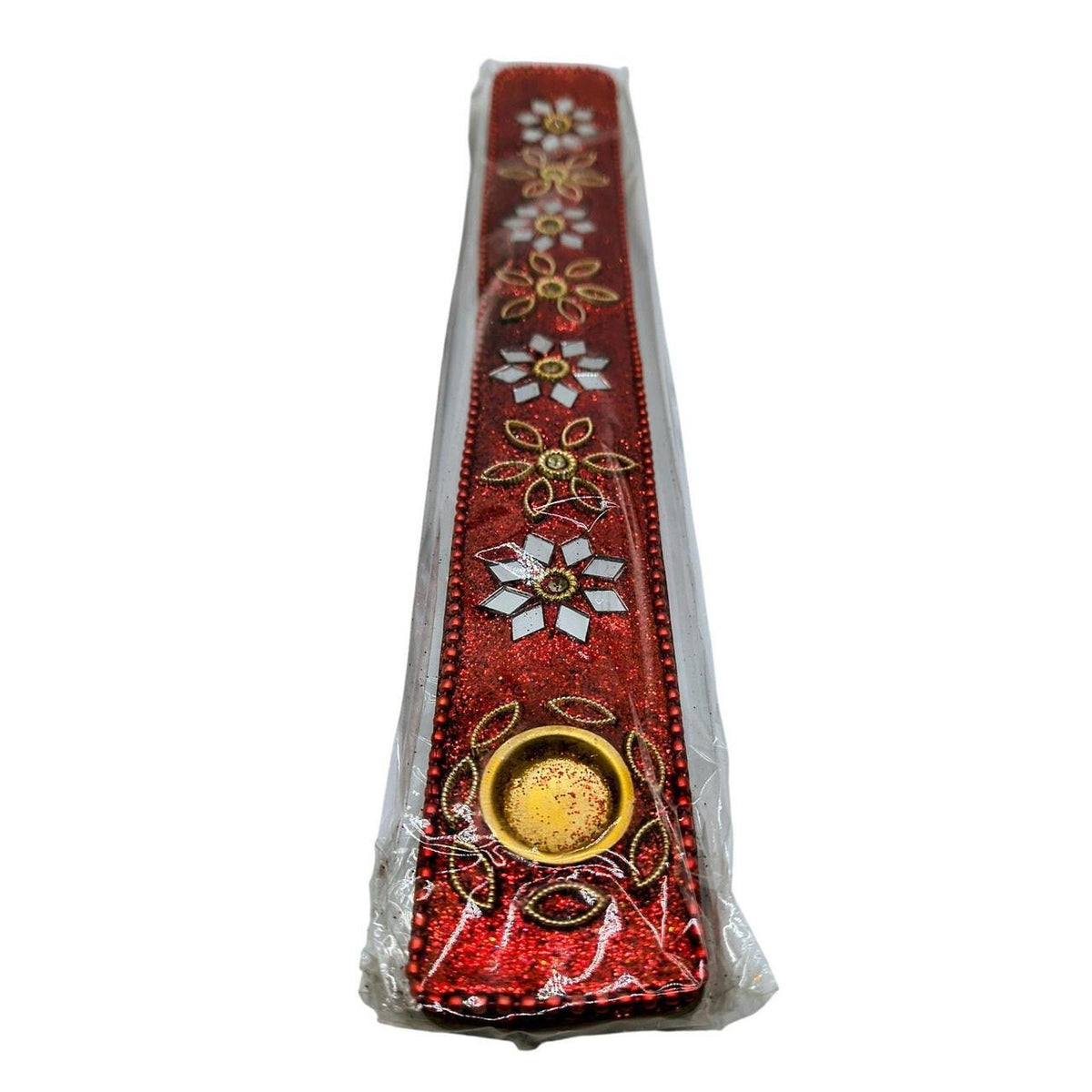 11-Inch Red and Gold Decorative Incense Burner Holder for Stick and Cone Incense - Danisak