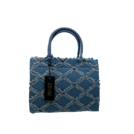 Izzy & Ali Nova Distressed Diamond Denim Satchel, Blue