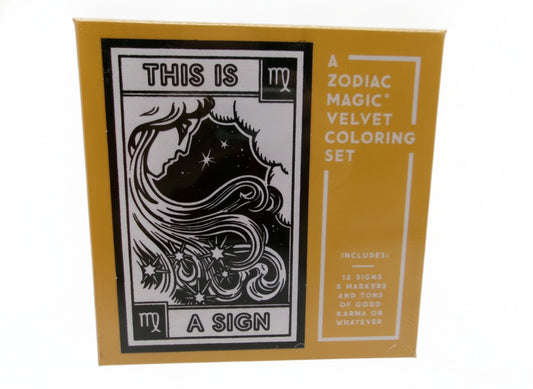 TB-1  Zodiac Magic Velvet Coloring Set with 12 Signs and 8 Markers - Danisak