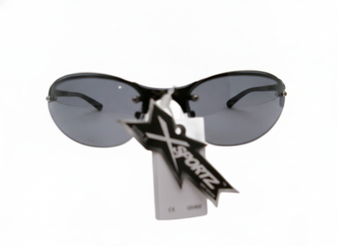 721  X Sportz Black Rimless Oval Sunglasses with Gray Lenses - Danisak