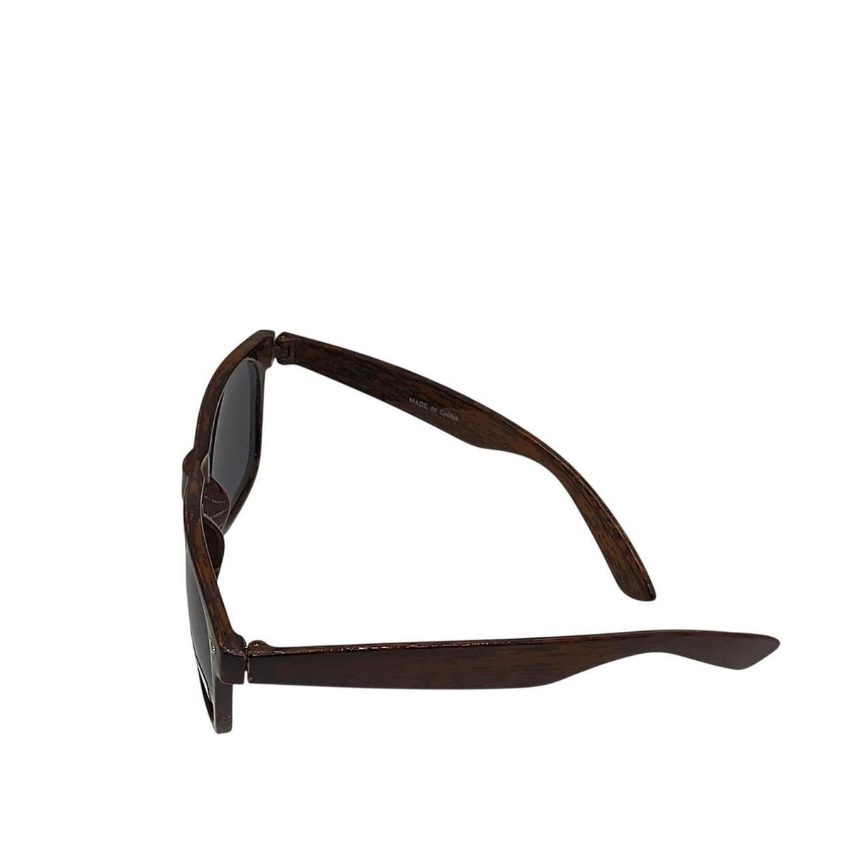 Brown wood grain sunglasses with dark gray lenses - Danisak