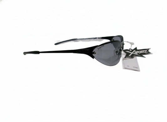 721  X Sportz Black Rimless Oval Sunglasses with Gray Lenses - Danisak