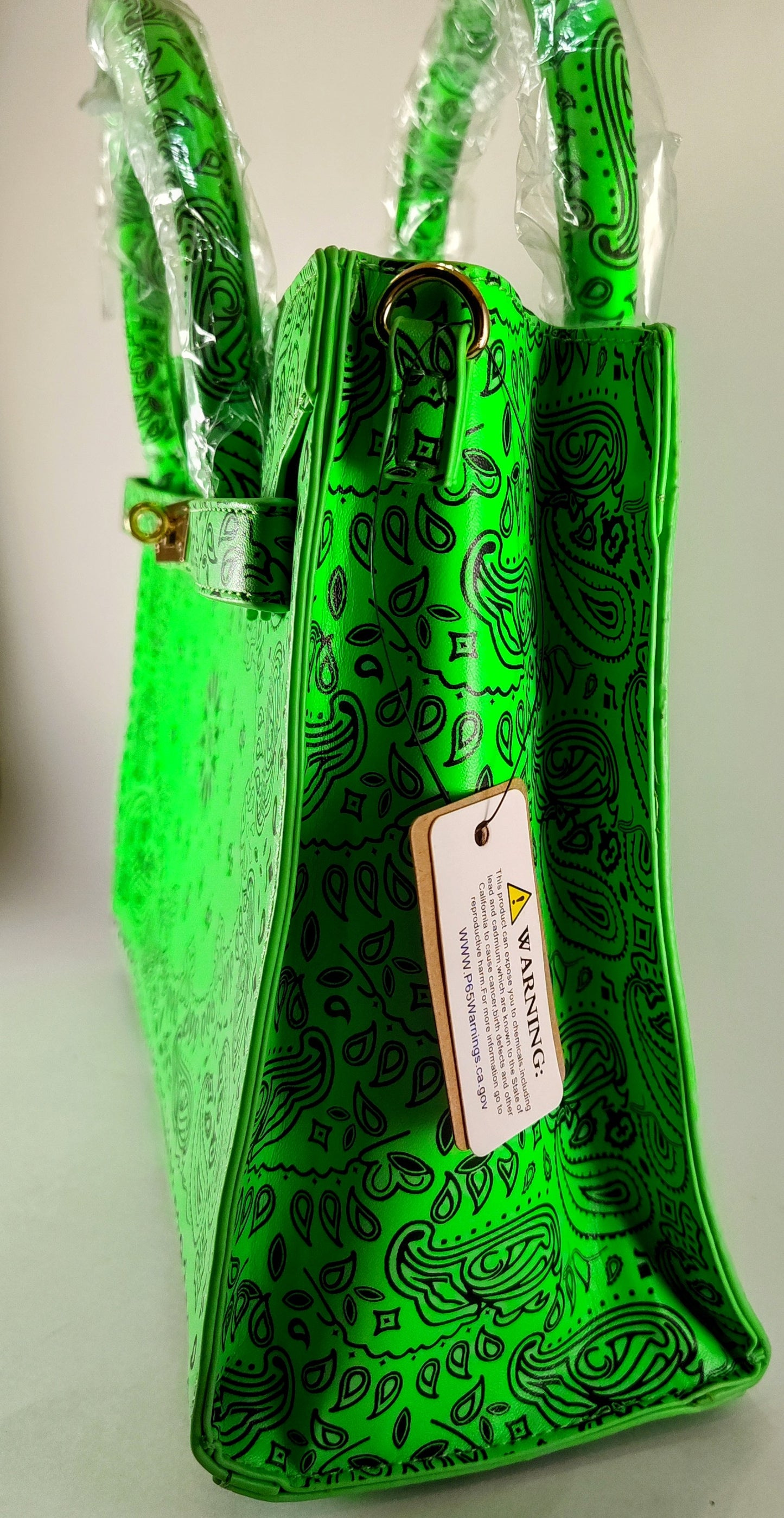 Neon Green "Electric Oasis" Bandana Tote – Fresh & Psychedelic P 119 - Danisak