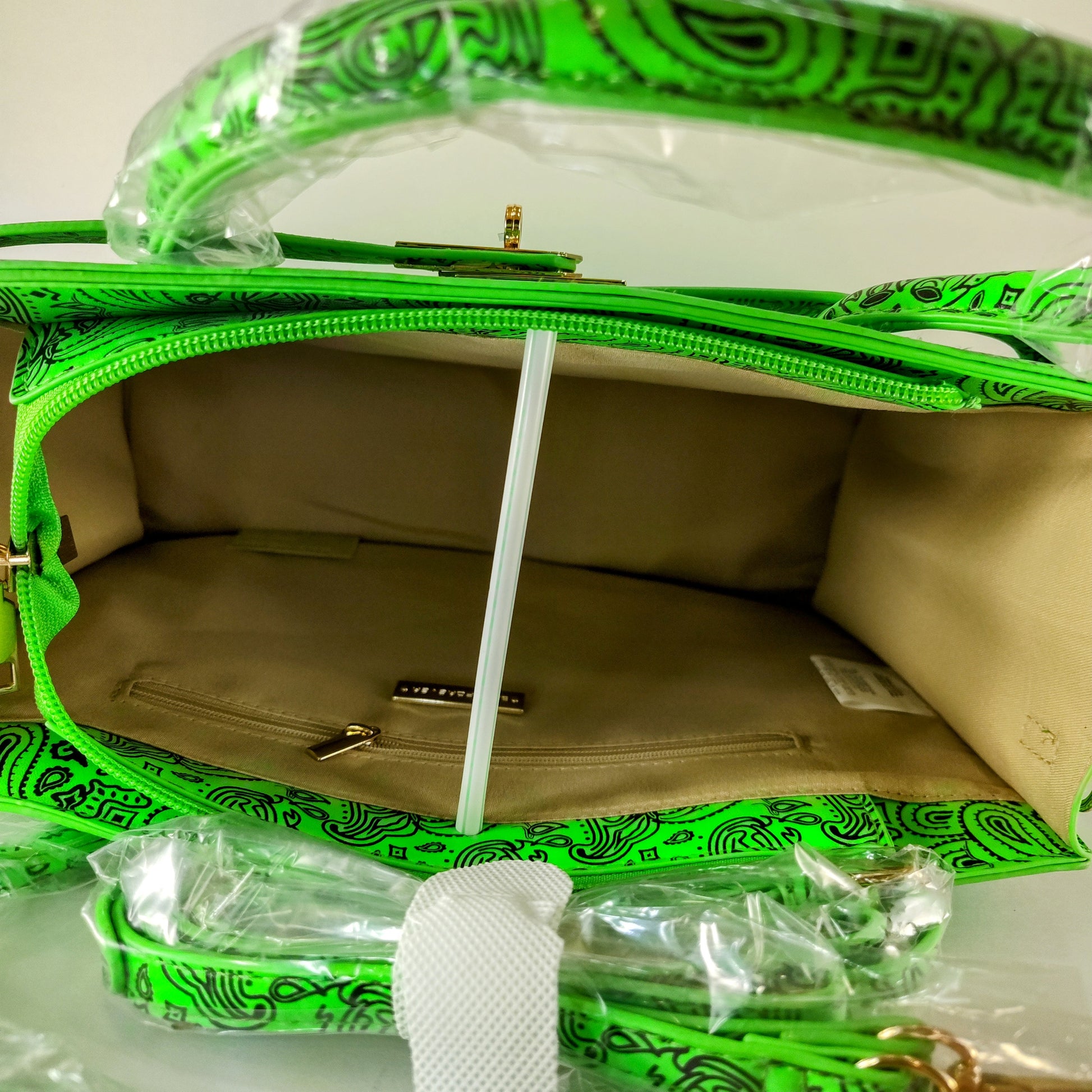 Neon Green "Electric Oasis" Bandana Tote – Fresh & Psychedelic P 119 - Danisak