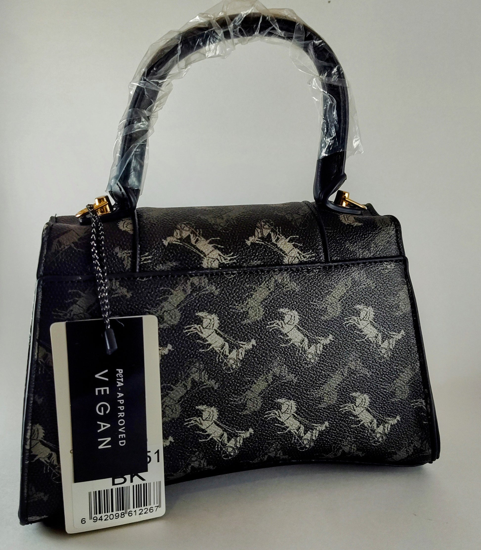 Black Monogram Flap Satchel – Chic, Elegant, and Timeless P 404 BL - Danisak