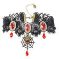 Free Shipping $8.99 "Crystal Alloy on Lace Goth Punk" Necklace