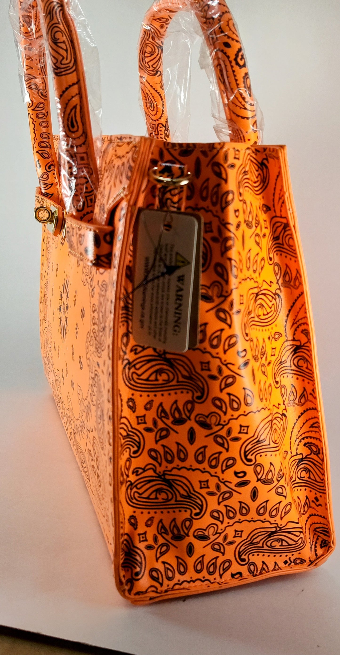 Neon Orange "Cosmic Ember" Bandana Tote – Bold & Wild P 120 - Danisak