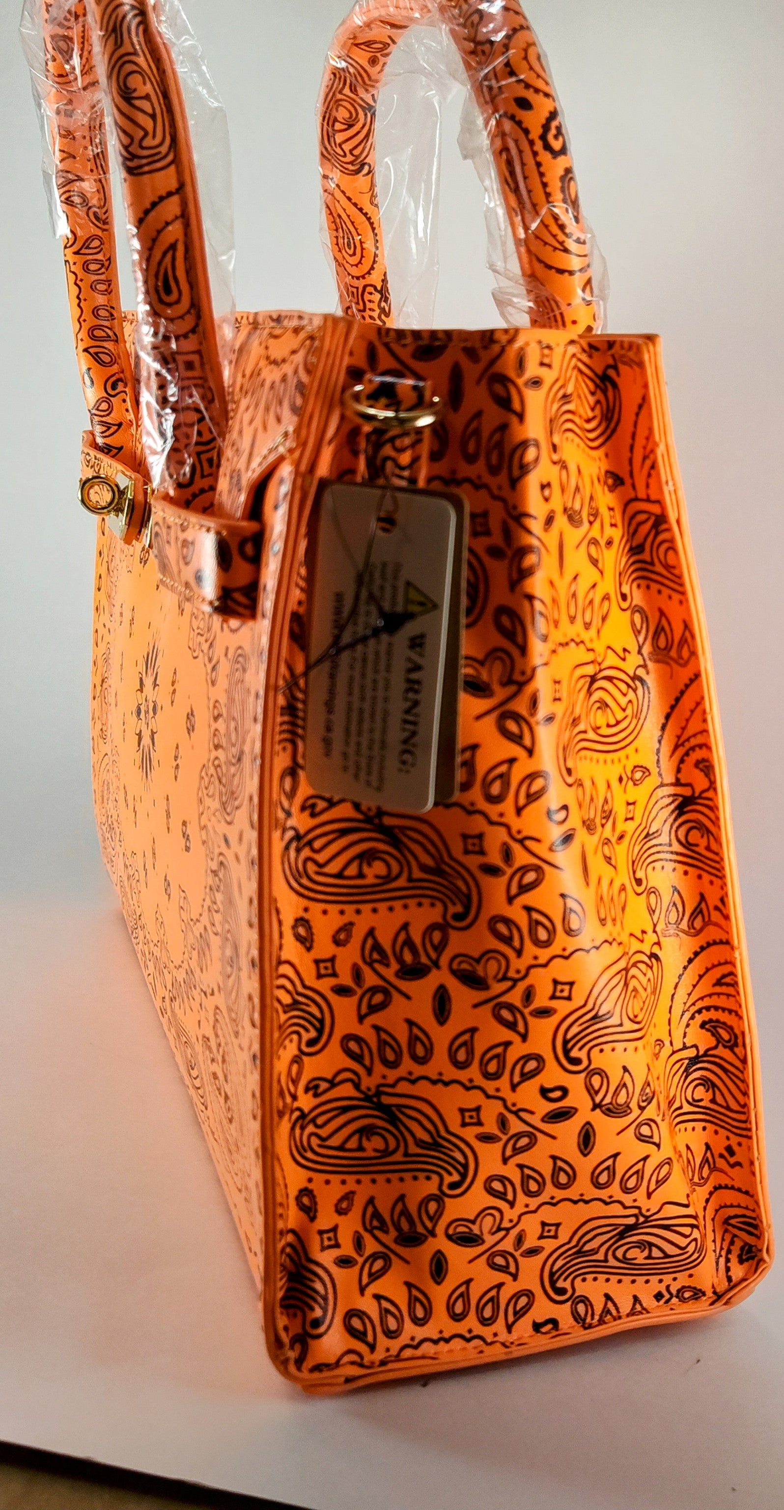 Neon Orange "Cosmic Ember" Bandana Tote – Bold & Wild P 120 - Danisak