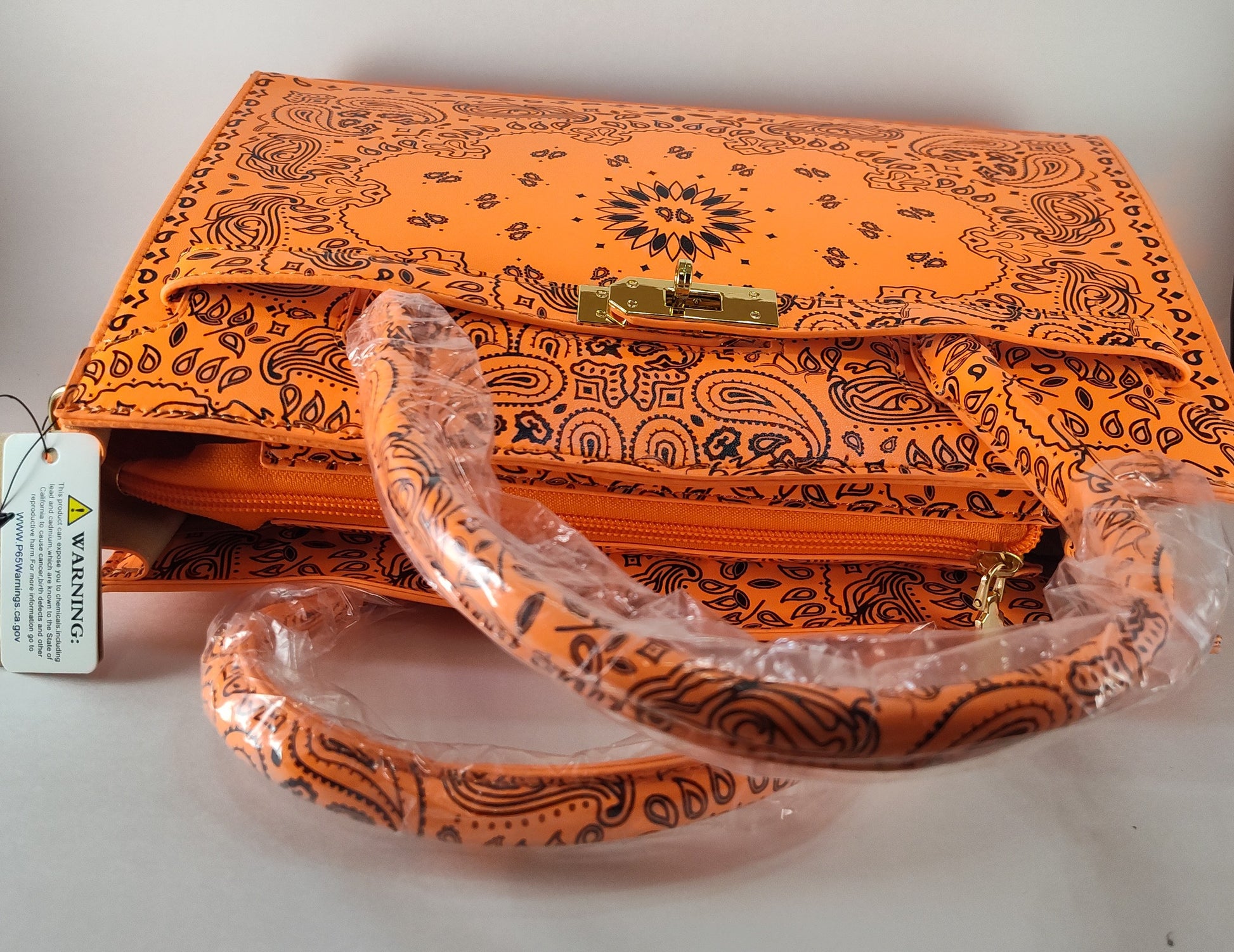 Neon Orange "Cosmic Ember" Bandana Tote – Bold & Wild P 120 - Danisak