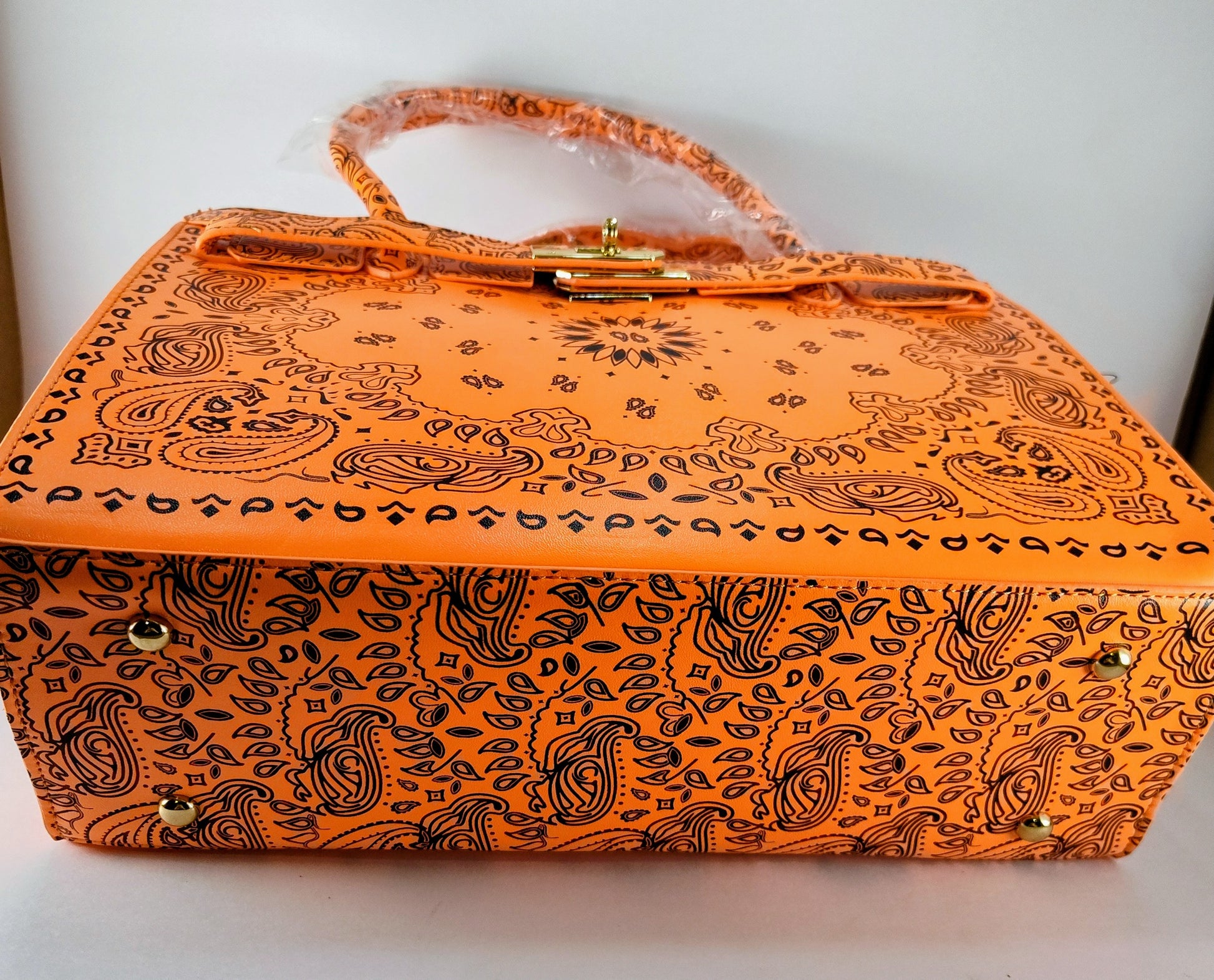 Neon Orange "Cosmic Ember" Bandana Tote – Bold & Wild P 120 - Danisak