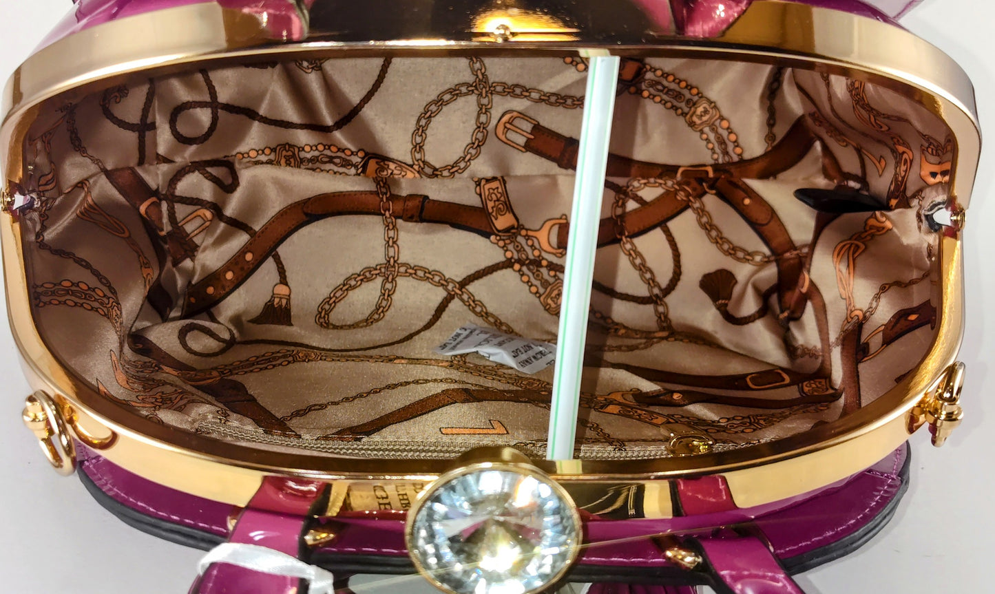 "Plum Perfection – Sleek Vegan Patent Leather Handbag for Every Occasion" P104