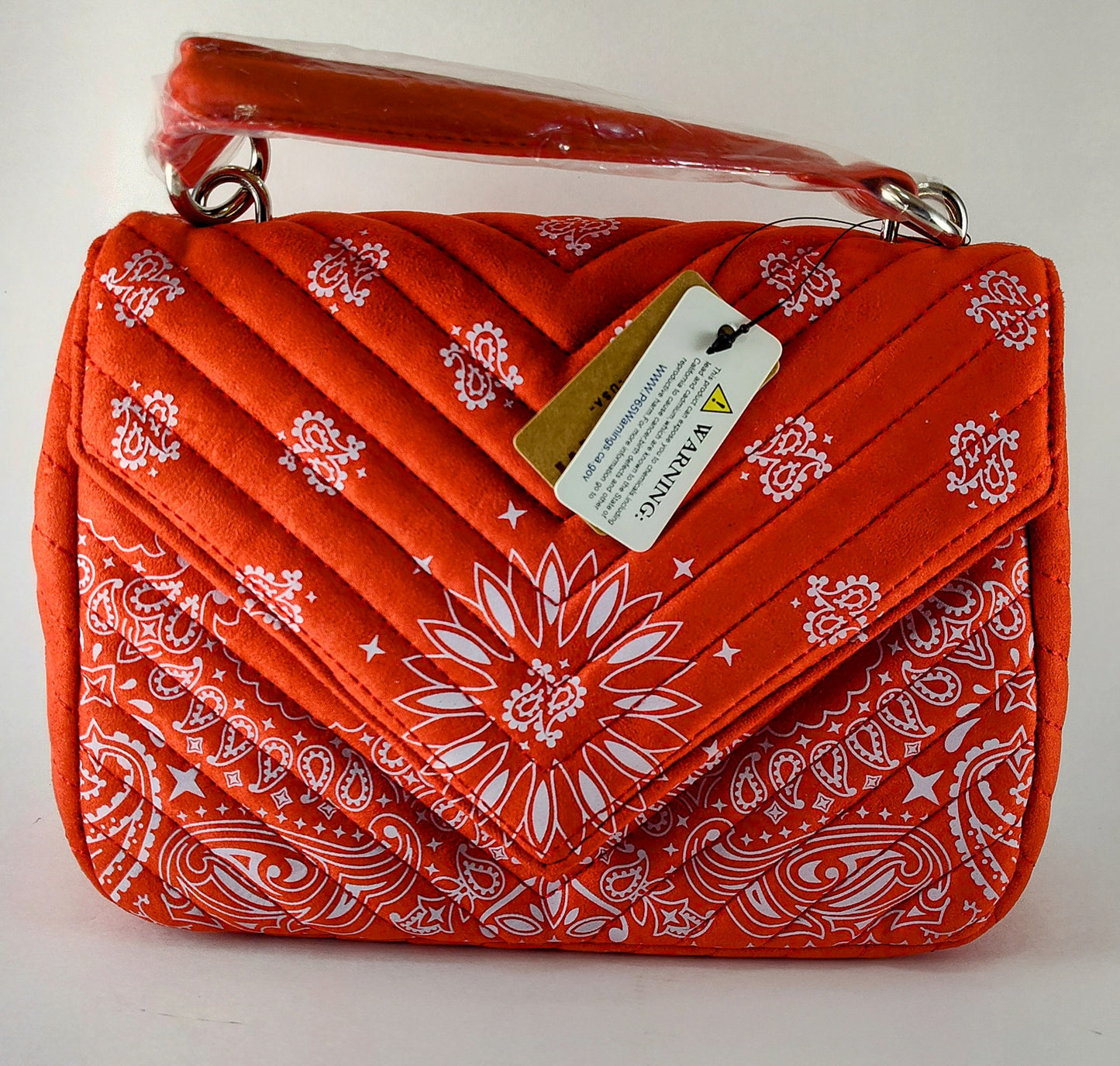 "Boho-Chic Quilted Red Paisley Bag – A Retro-Inspired Statement" P 125