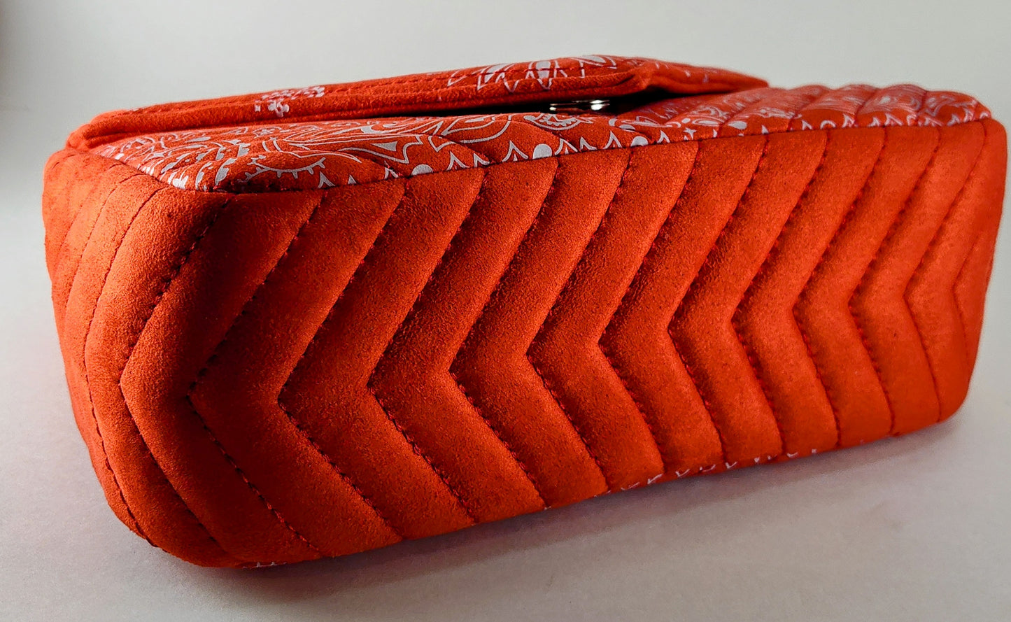 "Boho-Chic Quilted Red Paisley Bag – A Retro-Inspired Statement" P 125