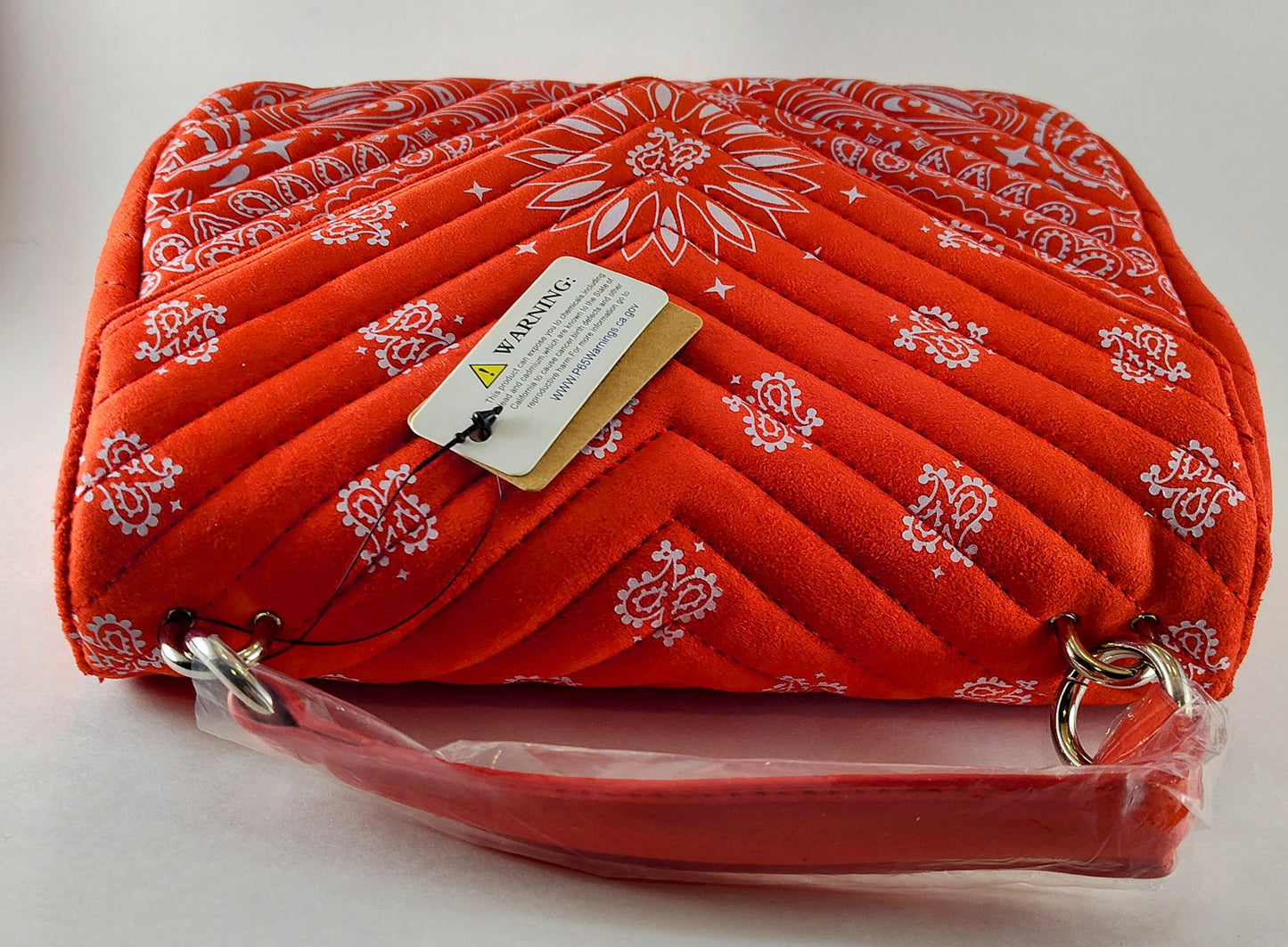 "Boho-Chic Quilted Red Paisley Bag – A Retro-Inspired Statement" P 125
