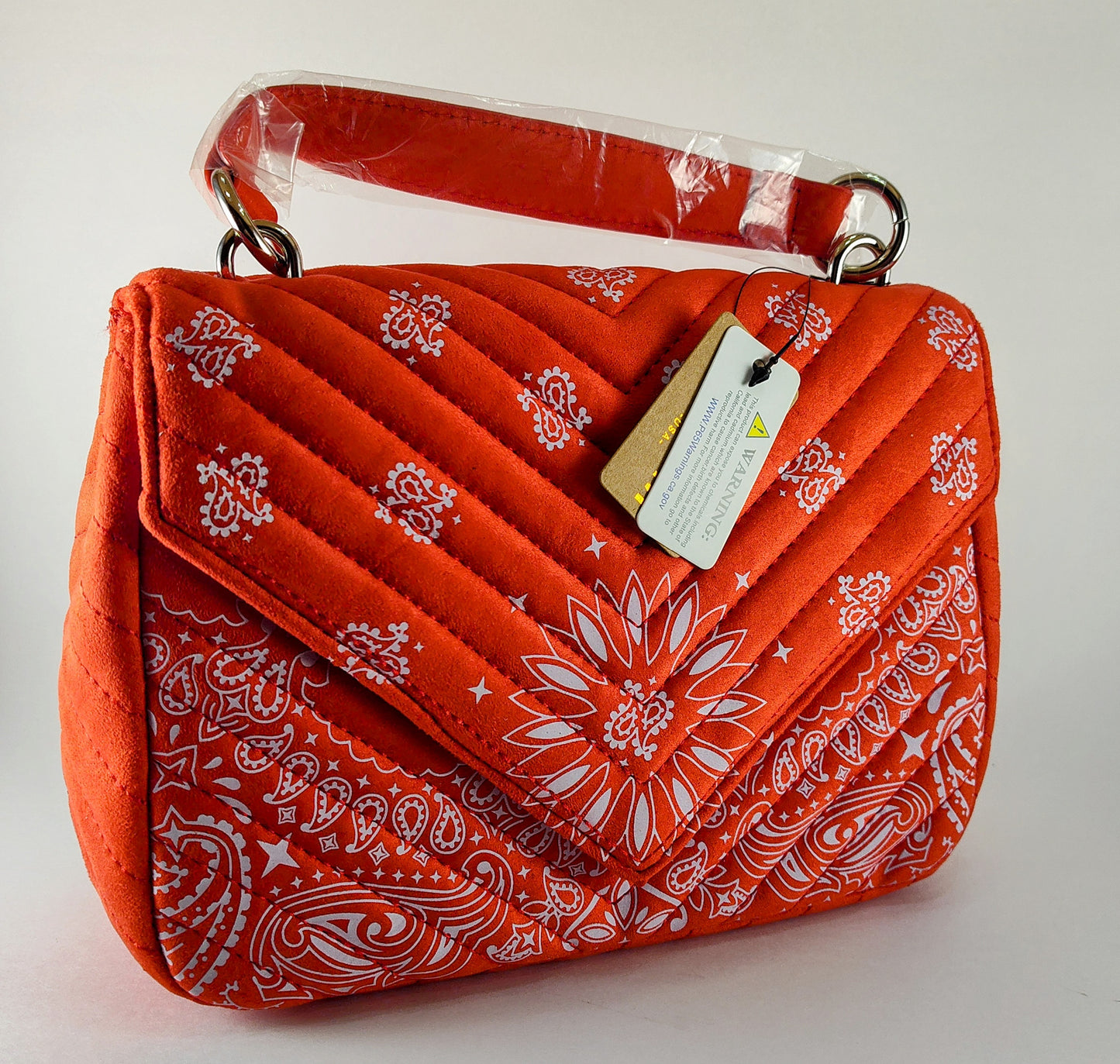 "Boho-Chic Quilted Red Paisley Bag – A Retro-Inspired Statement" P 125