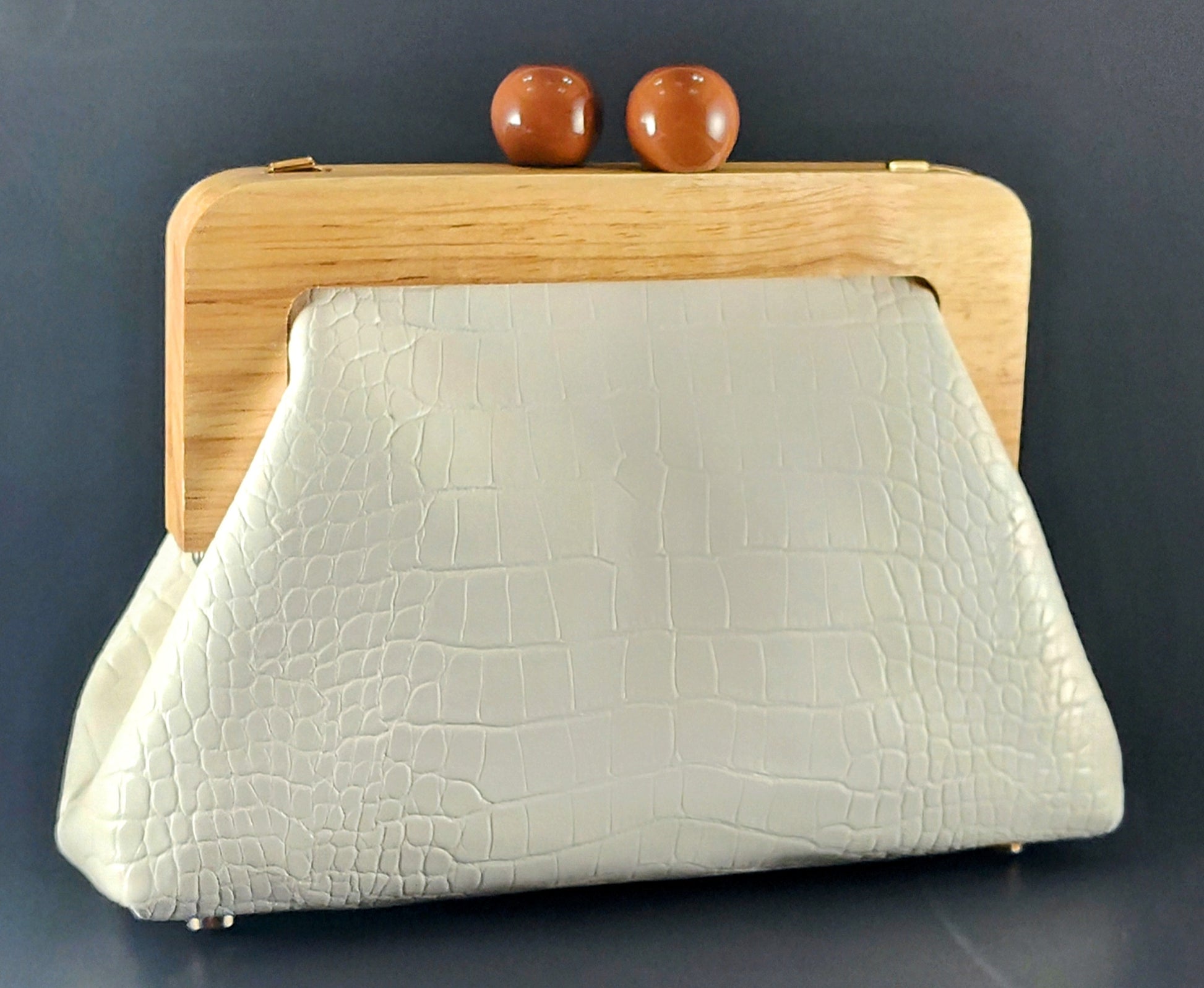 Luxe Satin Gathered Purse – Ivory Elegance P 402 - Danisak