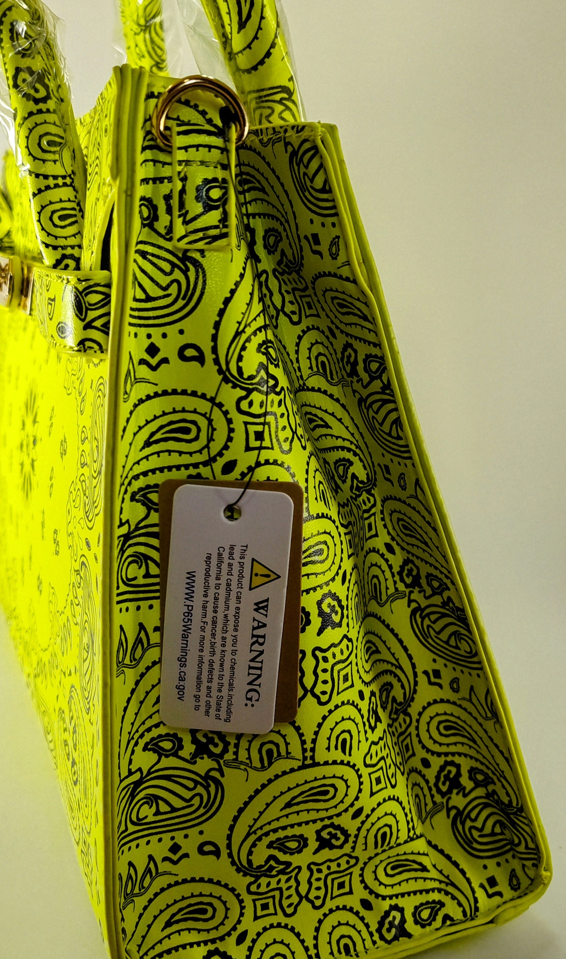 Neon Yellow "Sunshine Groove" Bandana Tote – Radiant & Free-Spirited P 118 - Danisak