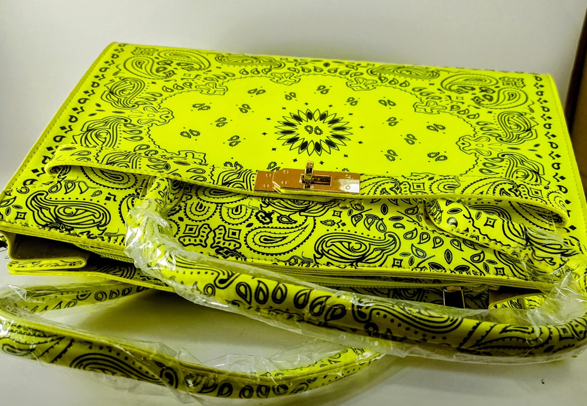 Neon Yellow "Sunshine Groove" Bandana Tote – Radiant & Free-Spirited P 118 - Danisak